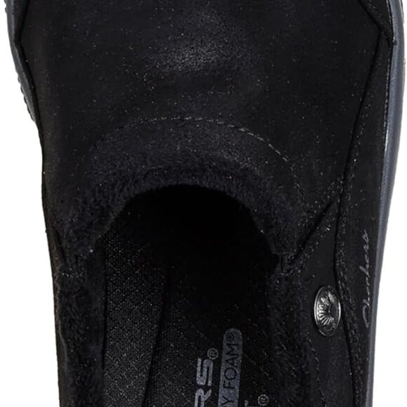 Women's Faux Leather Mule Shoes 9.5 Black Slip-On Easy Comfort Rubber Sole - Picture 3 of 6